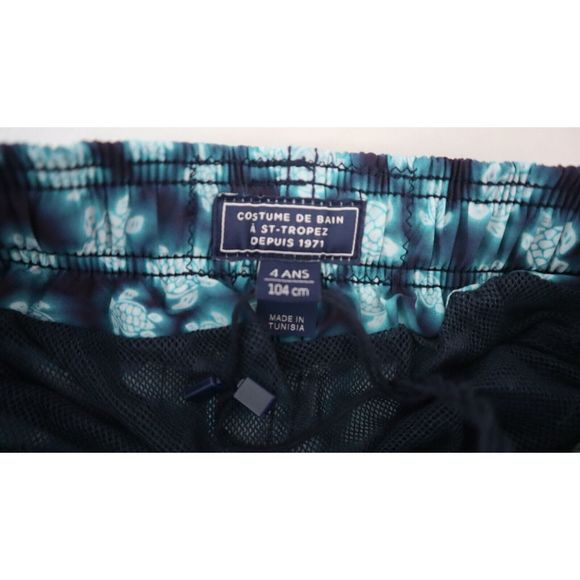 Vilebrequin JIMH2B40 Boy's Sz 4 Blue Marine Hazy Turtle Print Swim Trunks - Picture 8 of 10